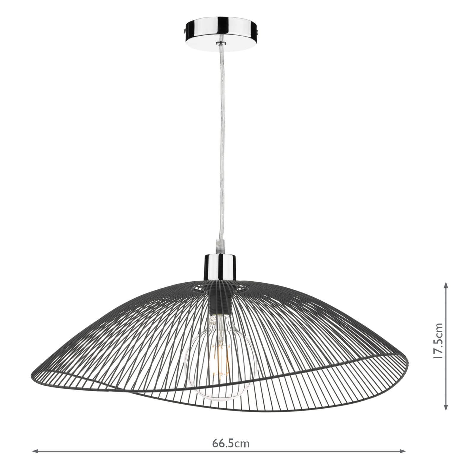 Onza Wire Easy Fit Pendant Shades Black (Twin Pack)