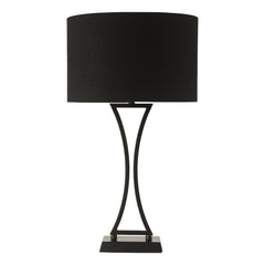 Oporto Wavy Table Lamp Black With Shade