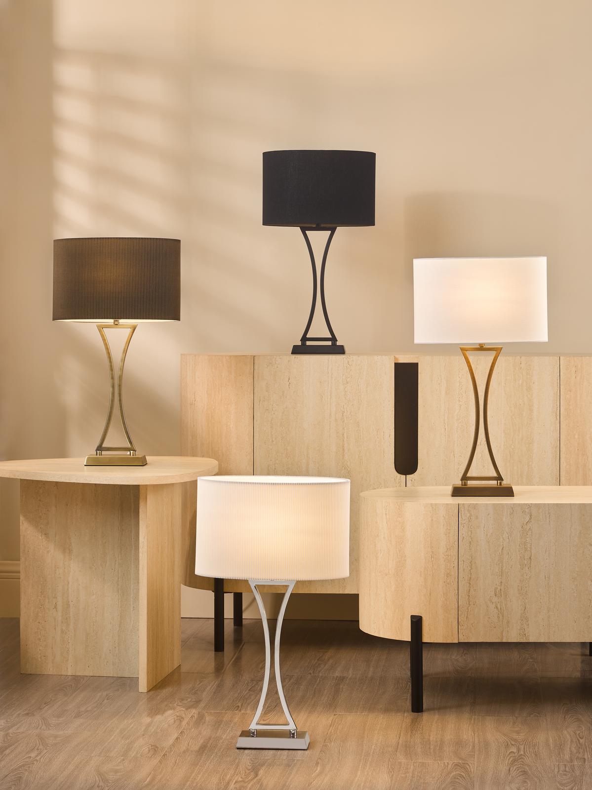 Oporto Table Lamp Aged Brass With Shade