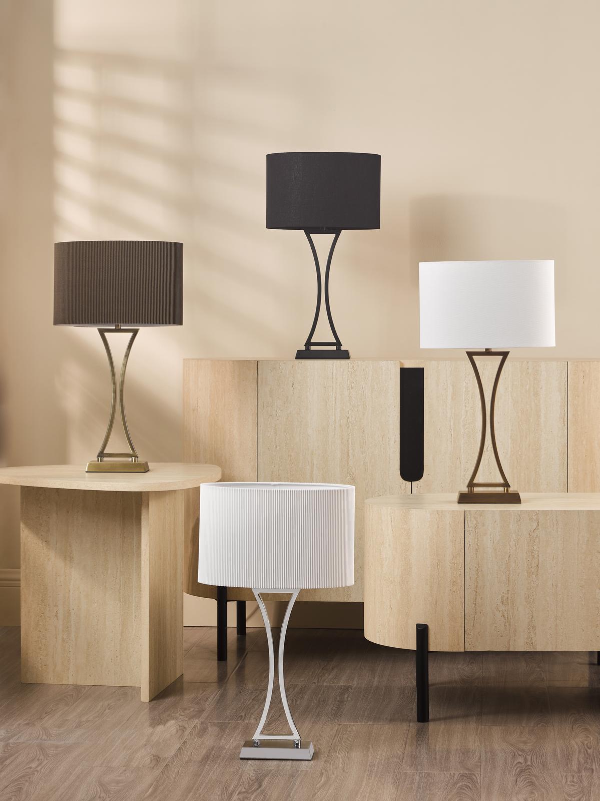 Oporto Table Lamp Aged Brass With Shade