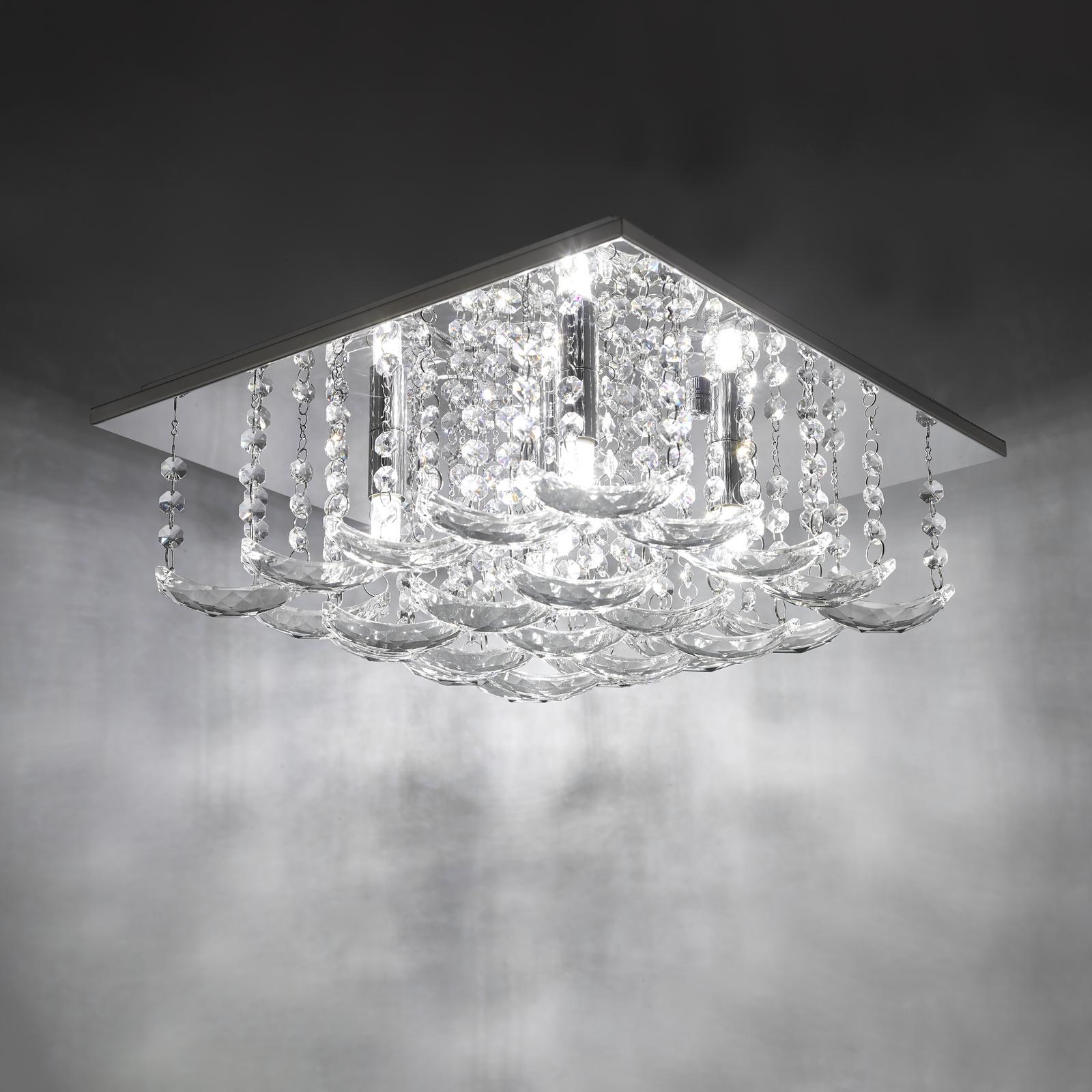 Orella 5 Light Flush Polished Chrome & Crystal