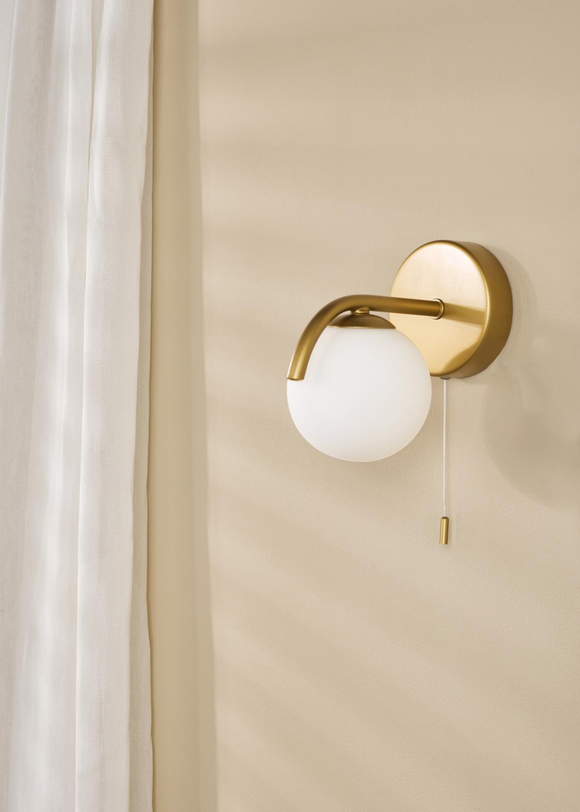 Orlena Wall Light Satin Gold and Opal Glass
