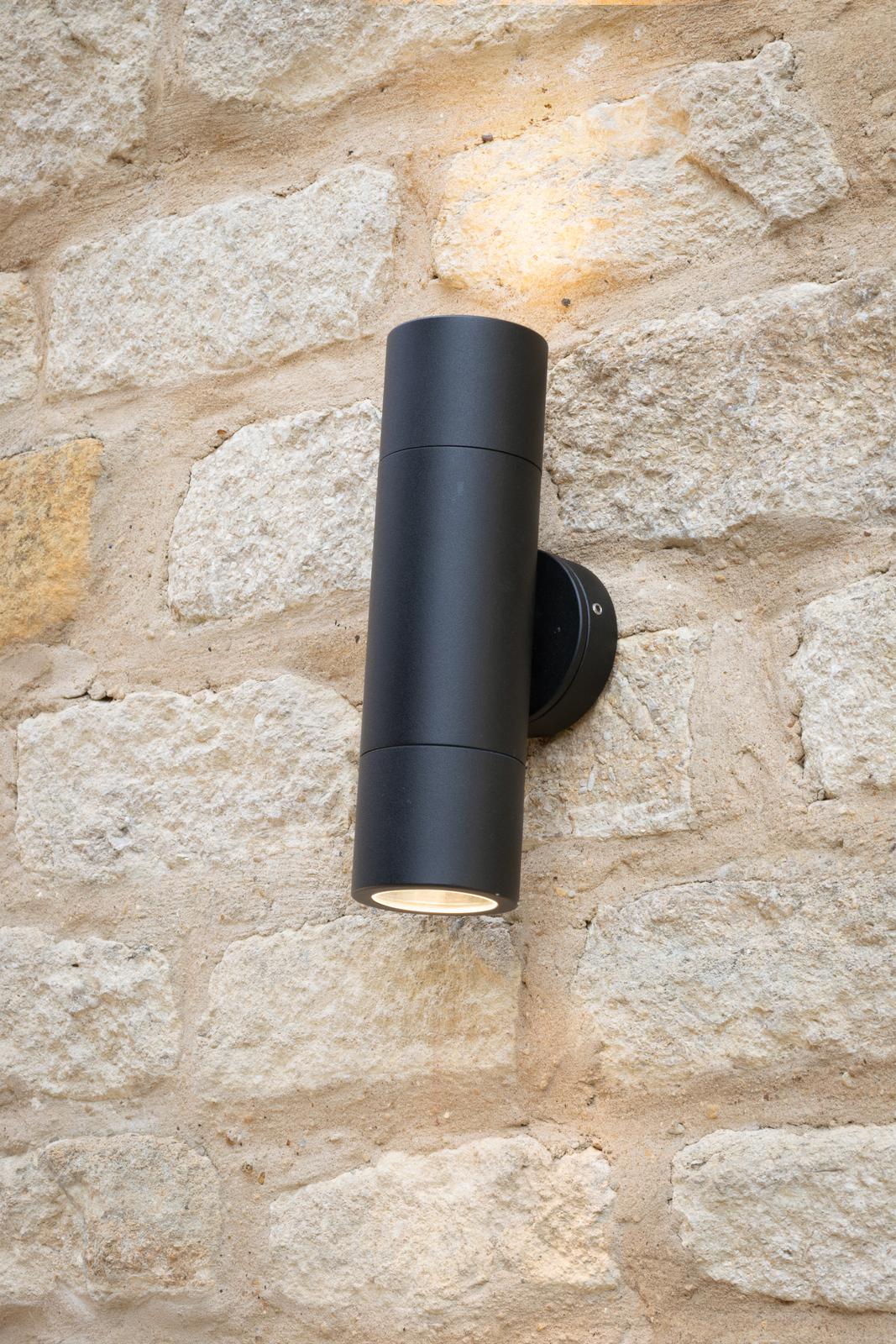 Ortega Outdoor 2 Light Wall Light Matt Black IP65