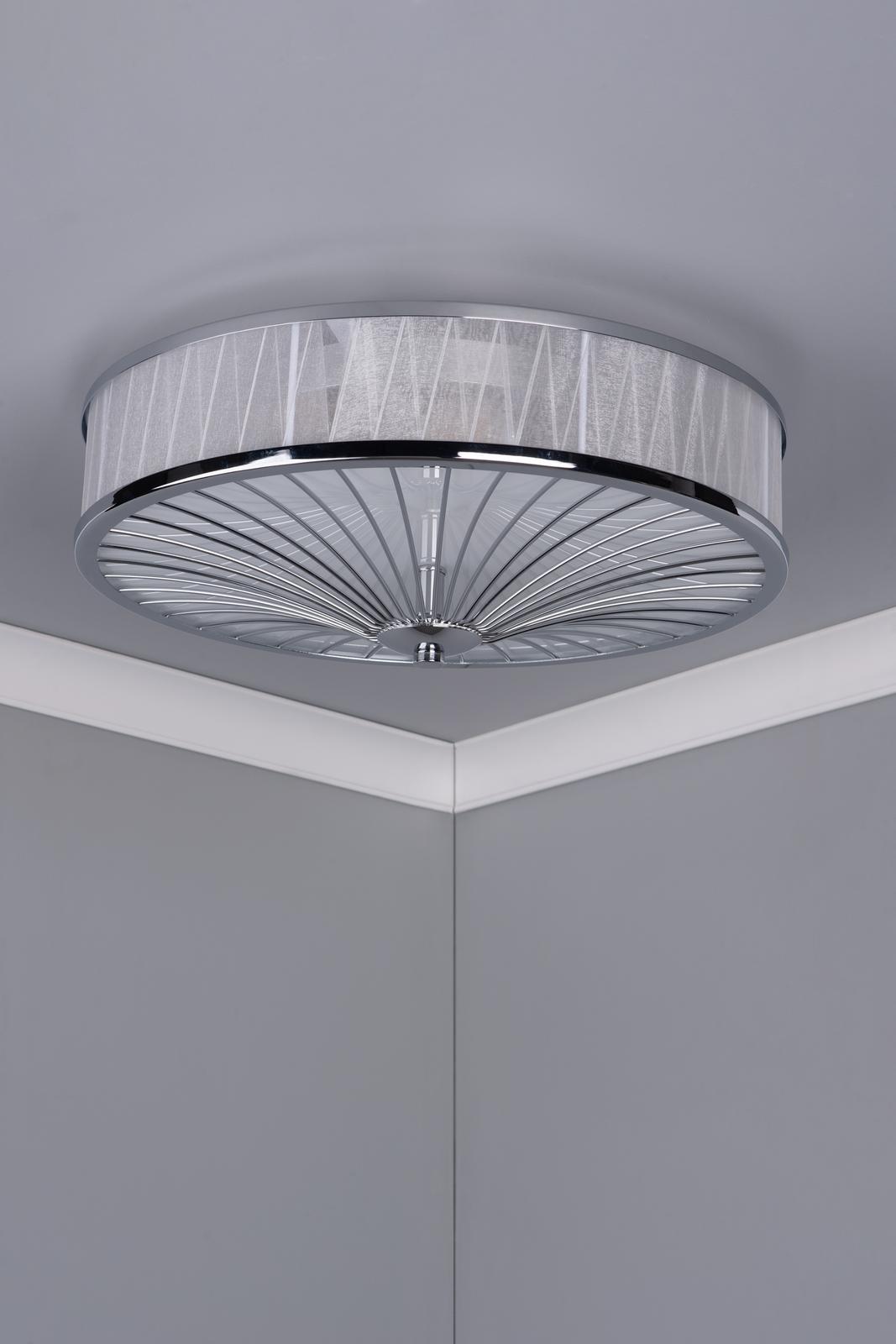 Oslo 3 Light Flush Polished Chrome/ White