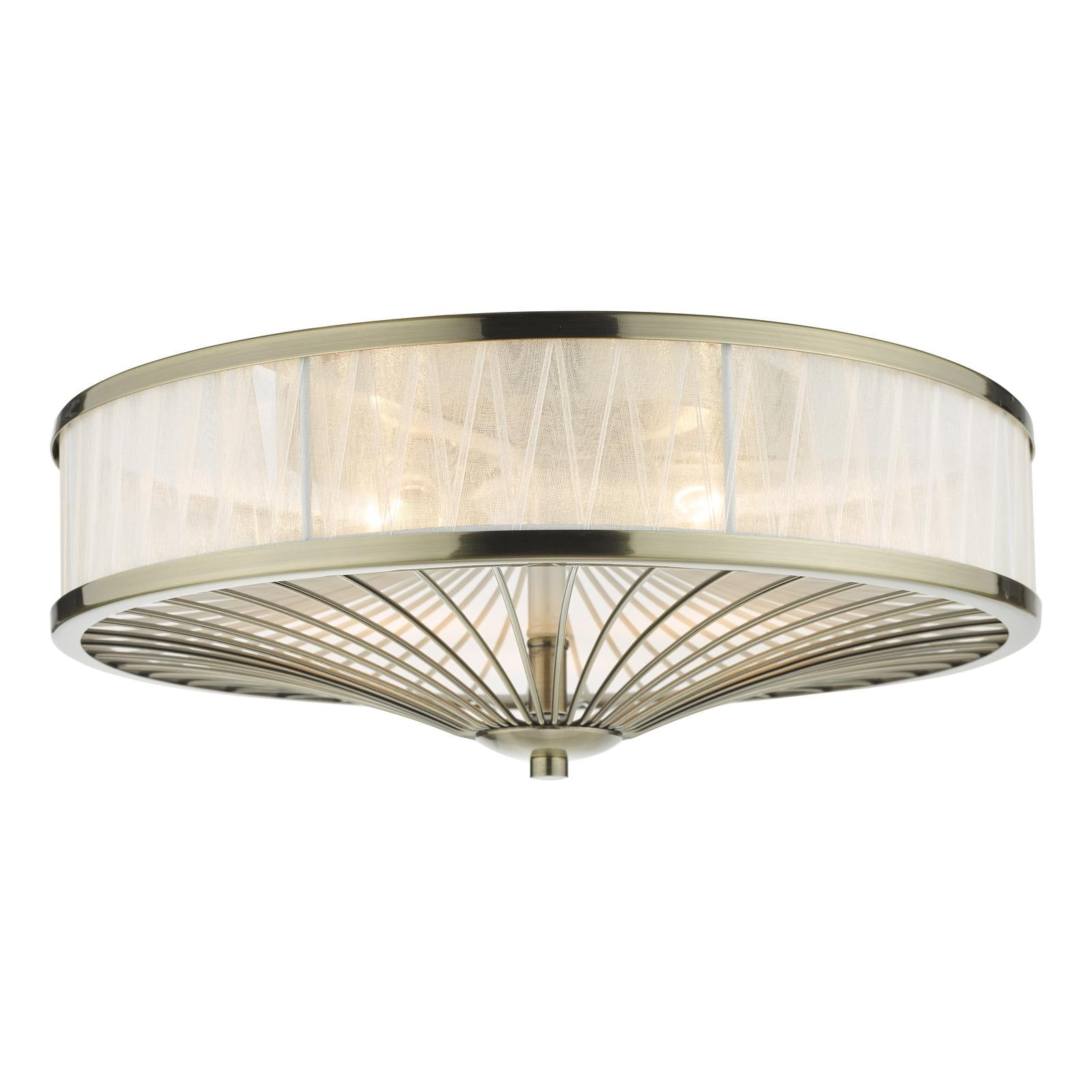 Oslo 3 Light Flush Antique Brass