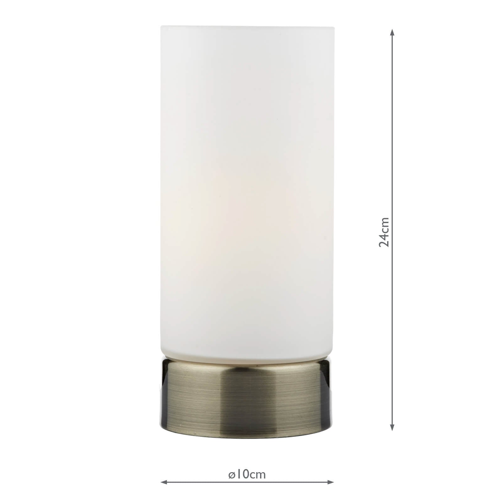 Owen Touch Round Glass Table Lamp Antique Brass Opal Glass