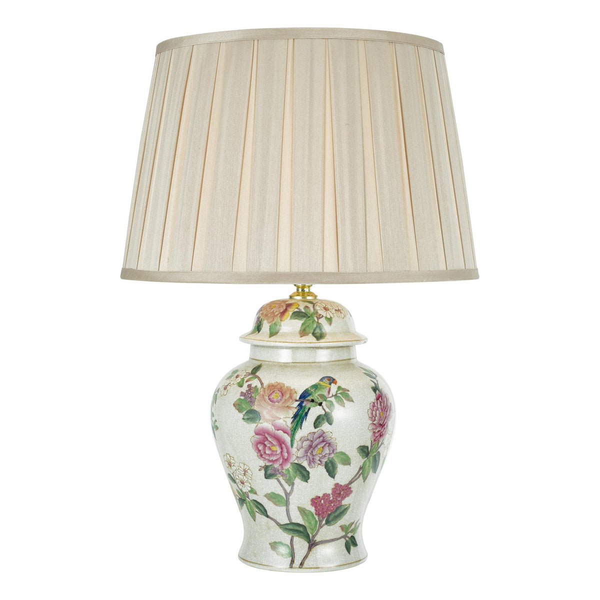 Peony Table Lamp Multi Coloured Ceramic With Shade