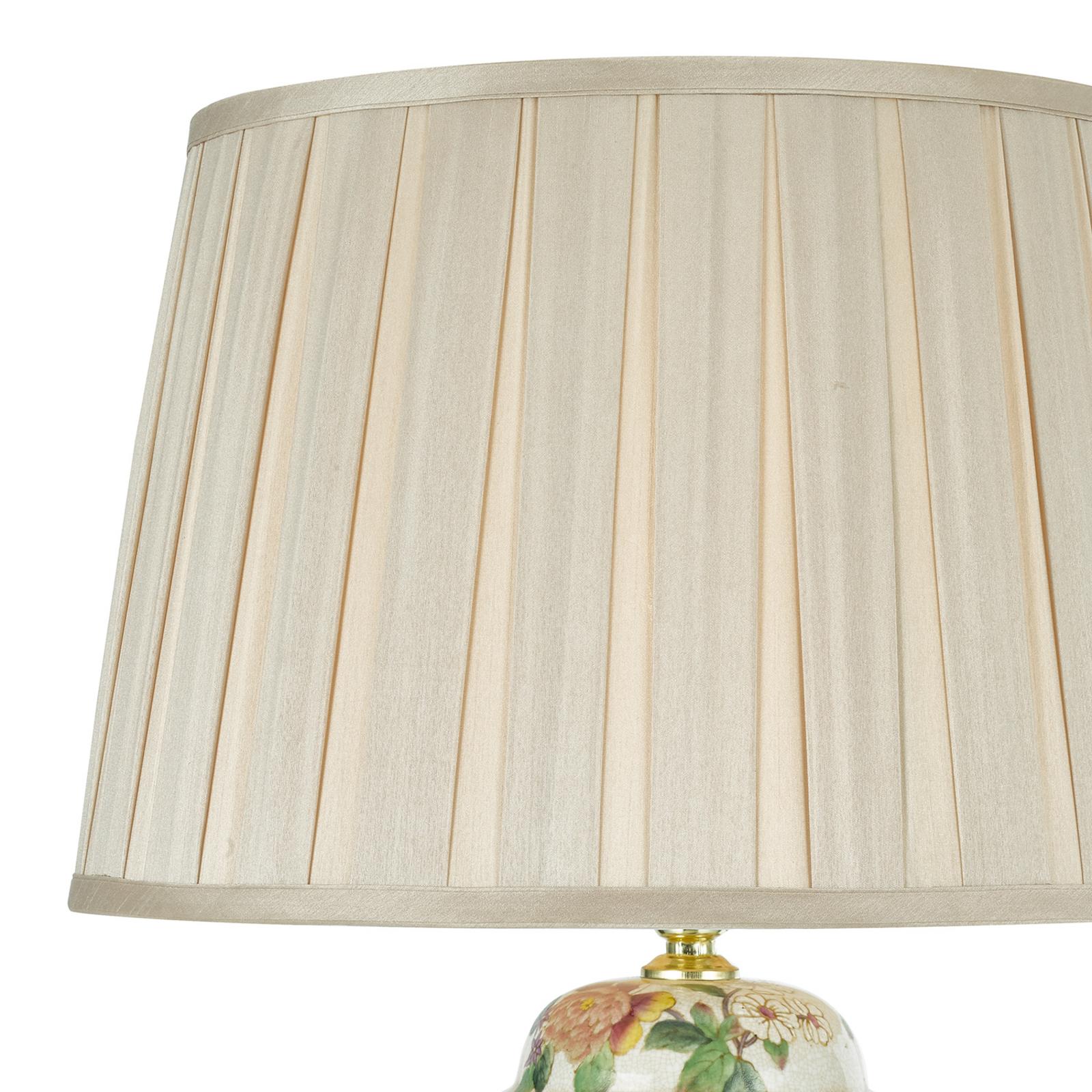 Peony Table Lamp Multi Coloured Ceramic With Shade