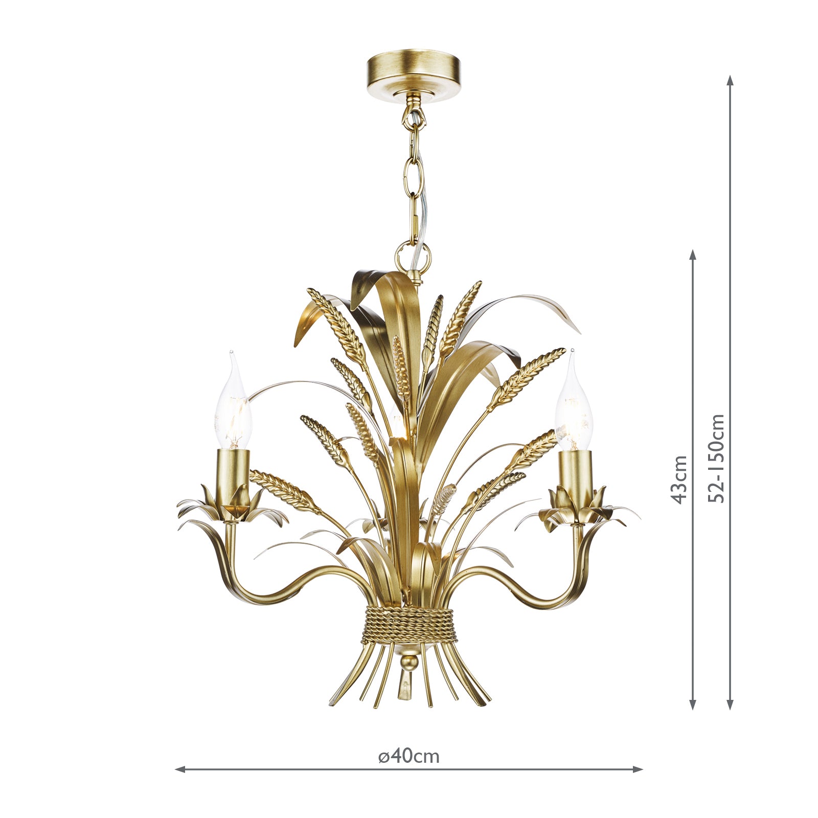 Phaedra 3 Light Pendant Gold