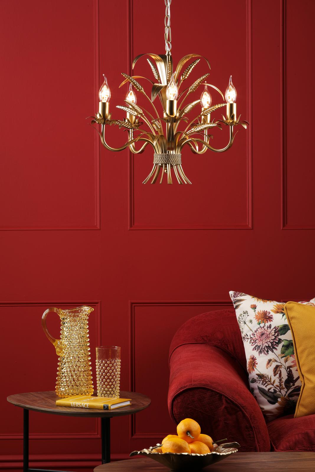 Phaedra 5 Light Pendant Gold