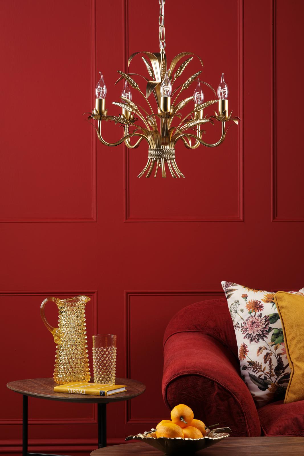 Phaedra 5 Light Pendant Gold