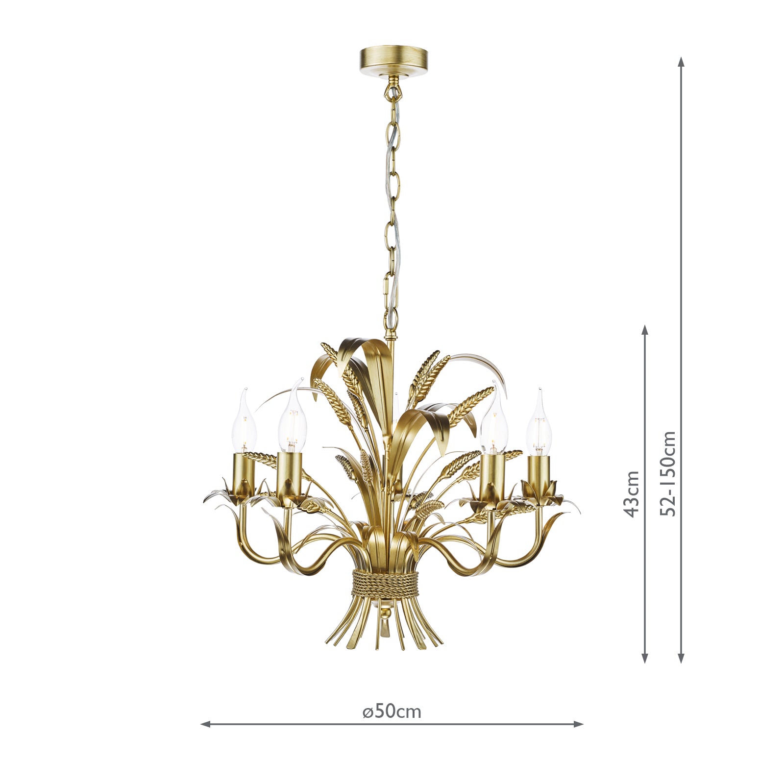 Phaedra 5 Light Pendant Gold