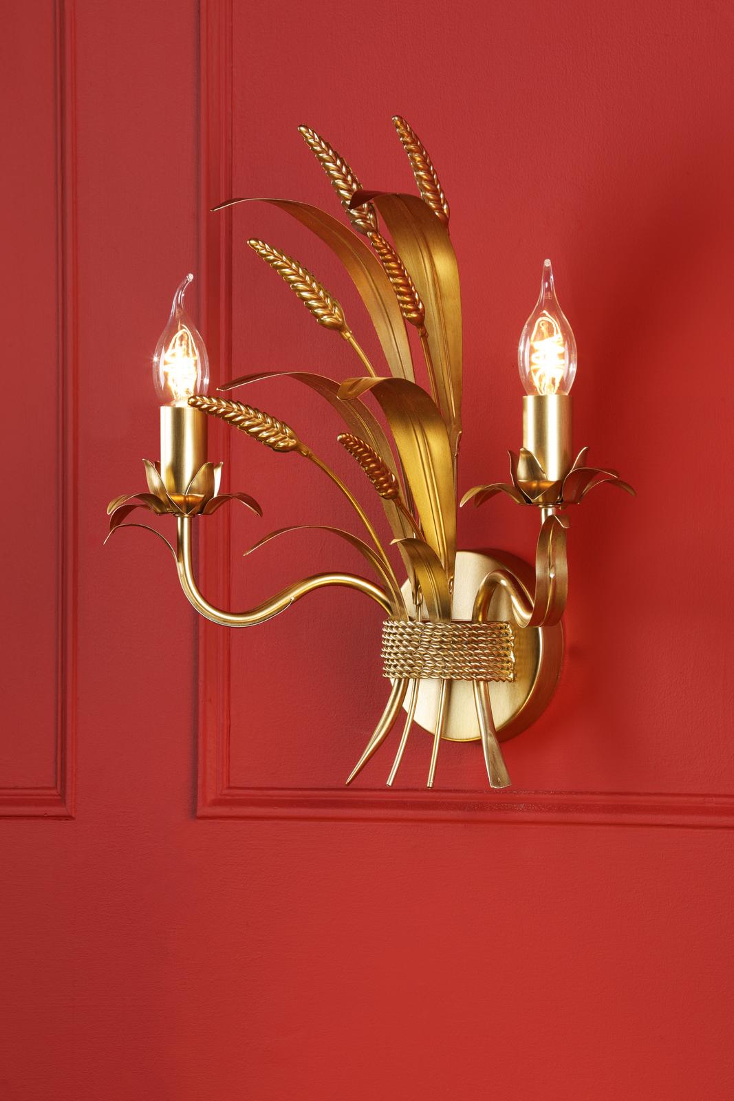 Phaedra 2 Light Wall Light Gold