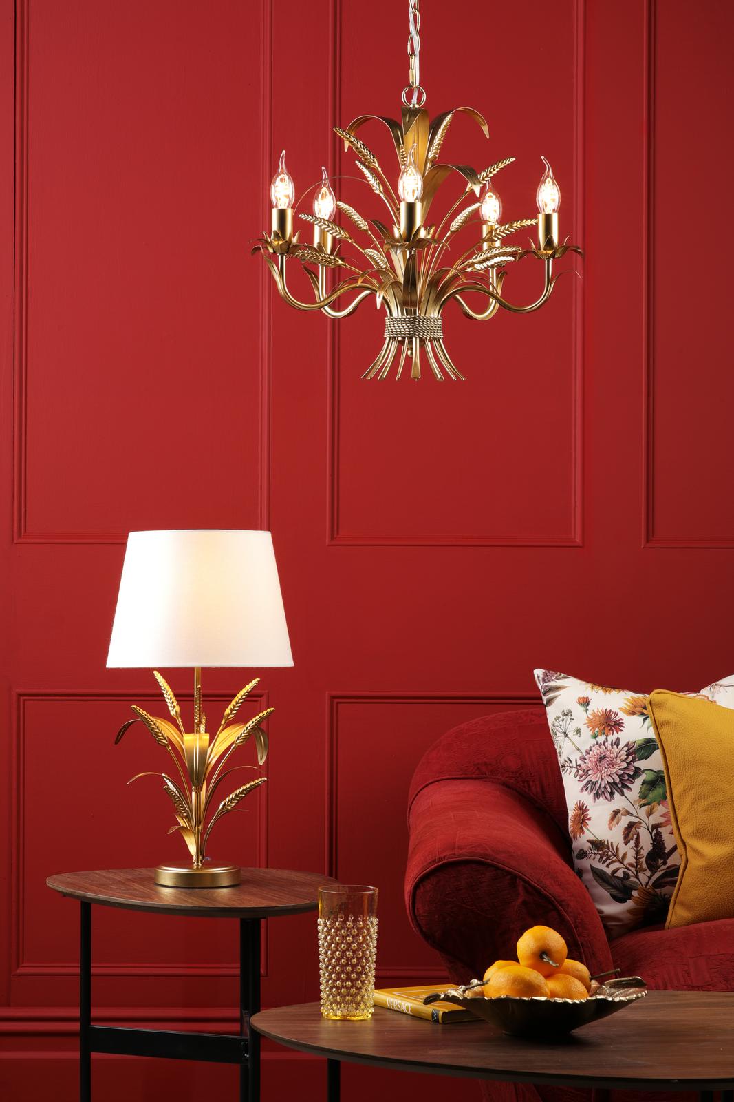 Phaedra Table Lamp Gold With Shade