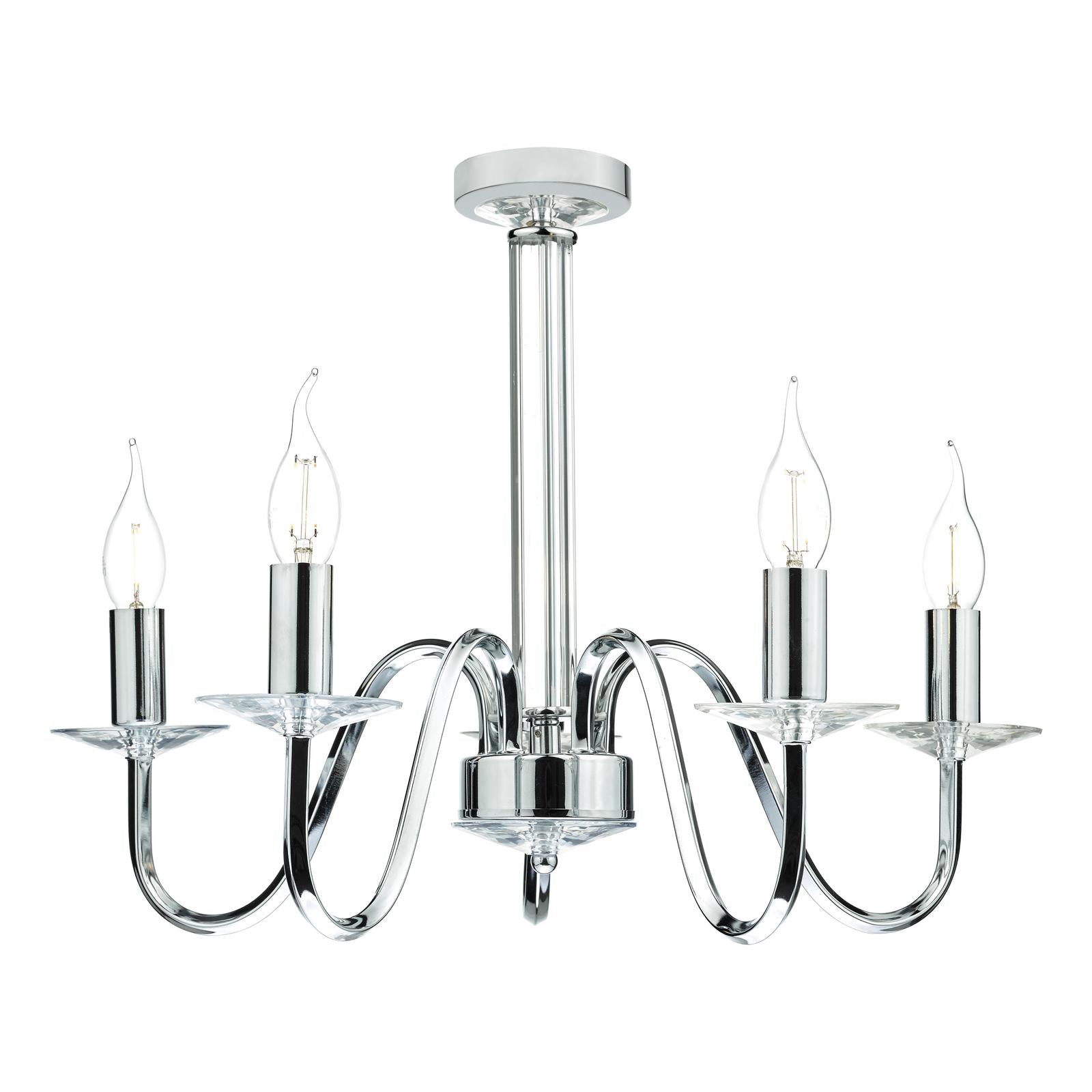 Pique 5 Light Polished Chrome Clear Crystal Detail
