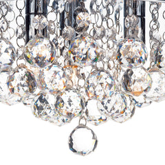 Pluto 3 Light Flush Polished Chrome Crystal Glass Droppers