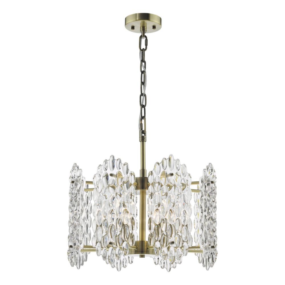 Porthos 8 Light Pendant Antique Brass Glass (Copy)