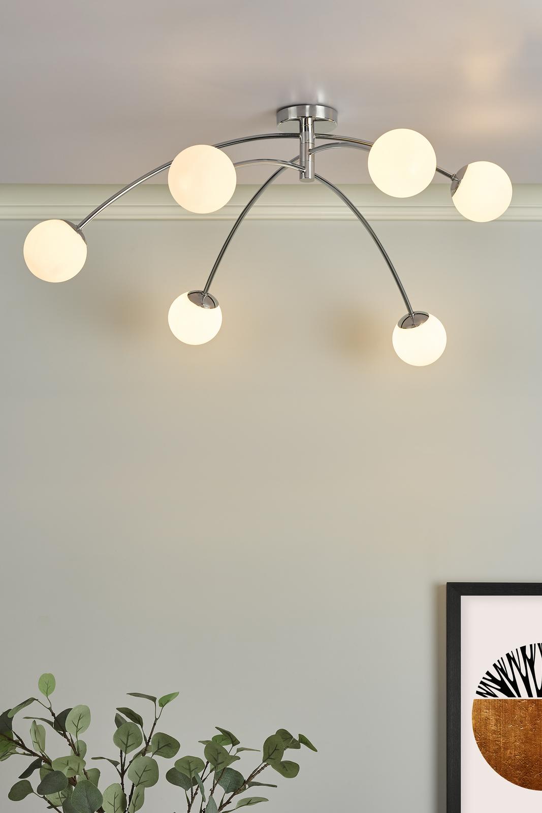 Puglia 6lt Semi Flush Polished Chrome Opal Glass
