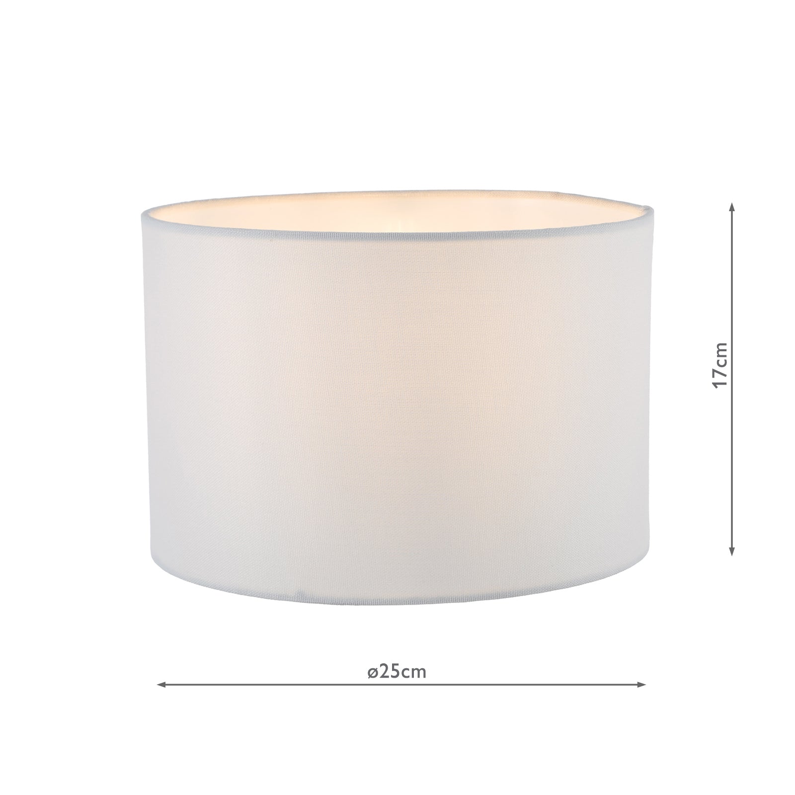 Pyramid White Linen Drum Shade 25cm