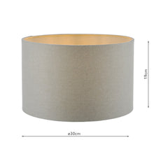 Pyramid Grey Linen Drum Shade 30cm