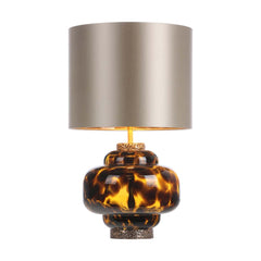 Queens Table Lamp Tortoiseshell Glass Base Only