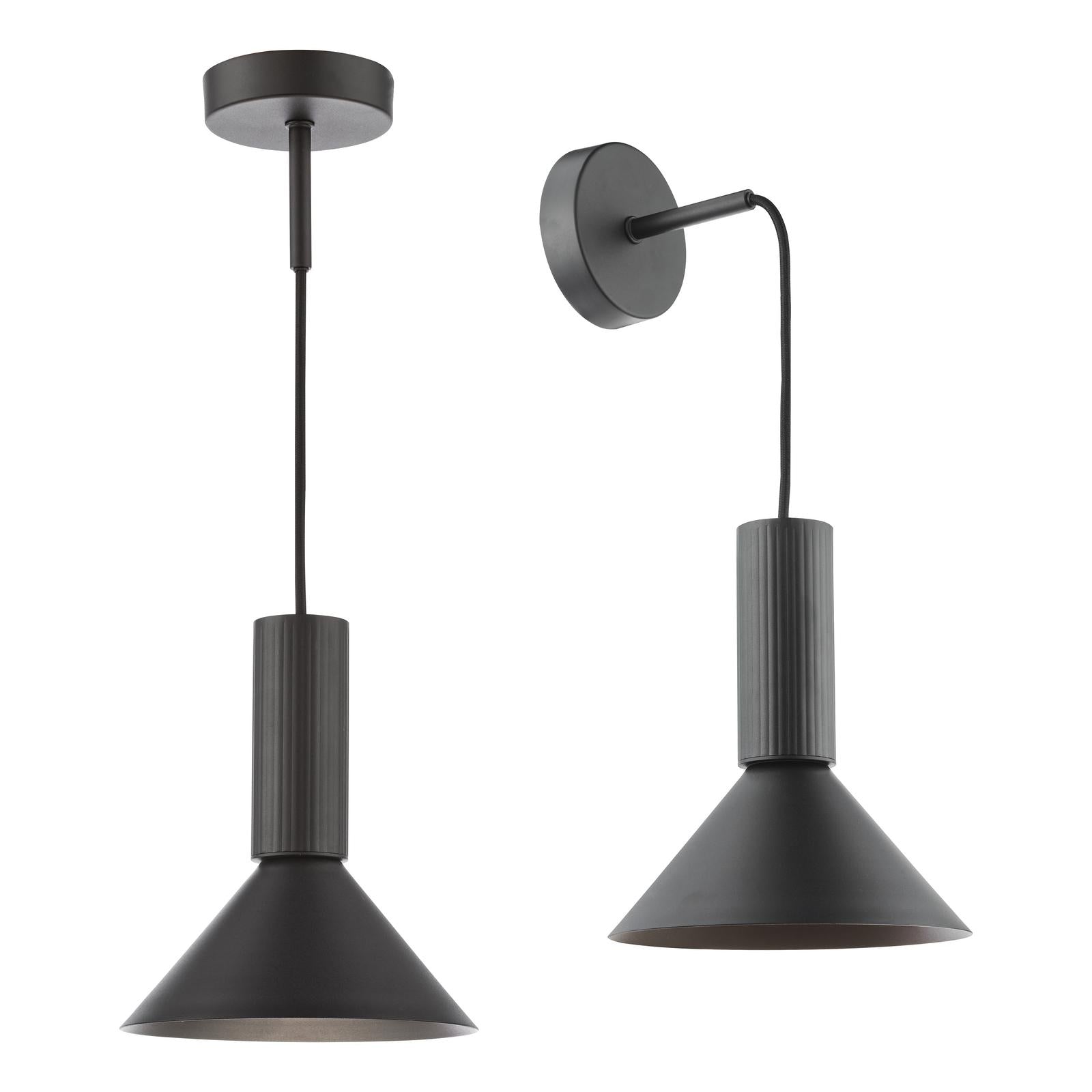 Ragnar Pendant / Wall Light Satin Black