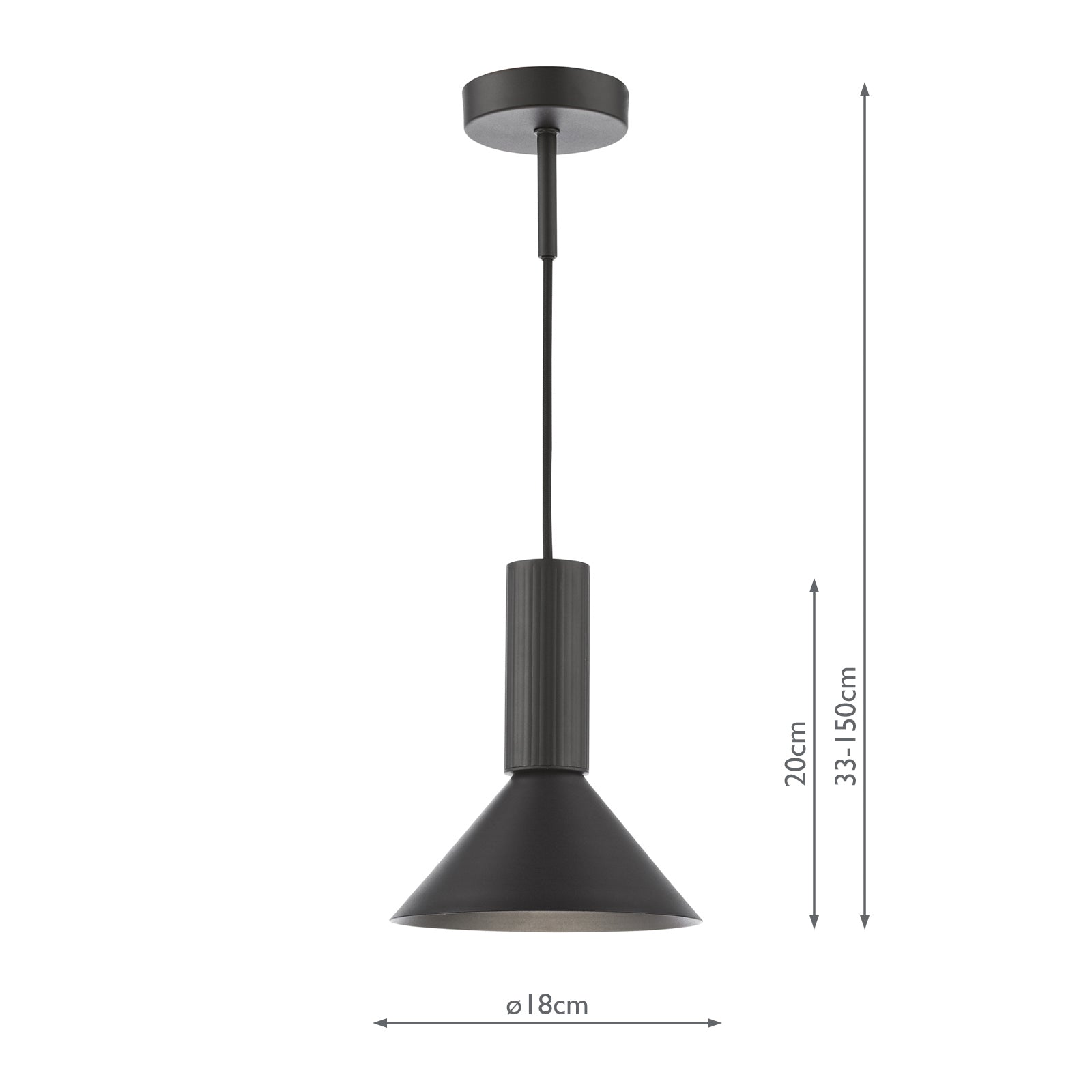 Ragnar Pendant / Wall Light Satin Black