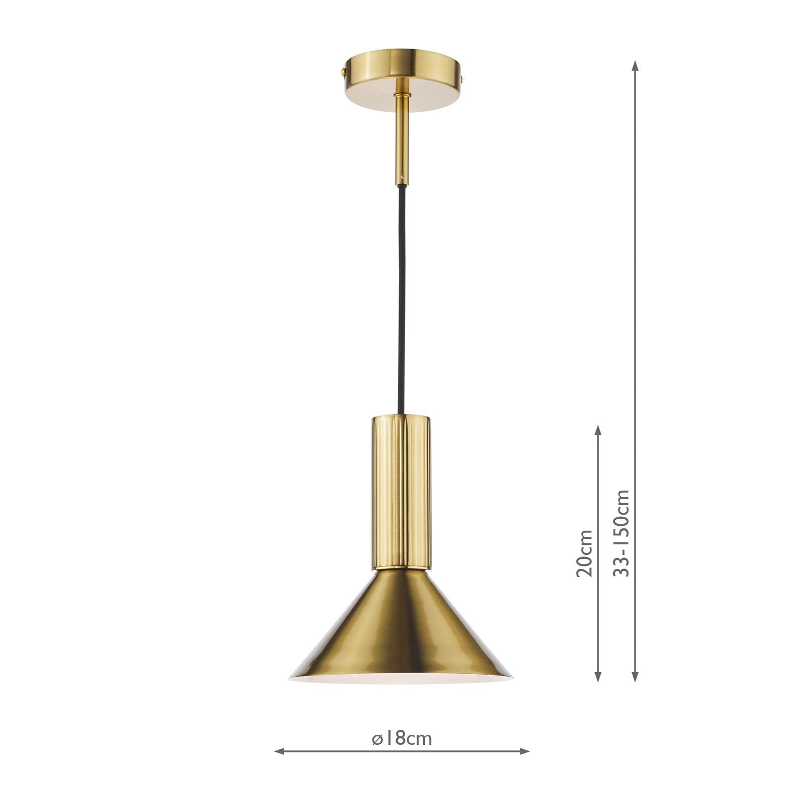 Ragnar Pendant/Wall Light Natural Brass