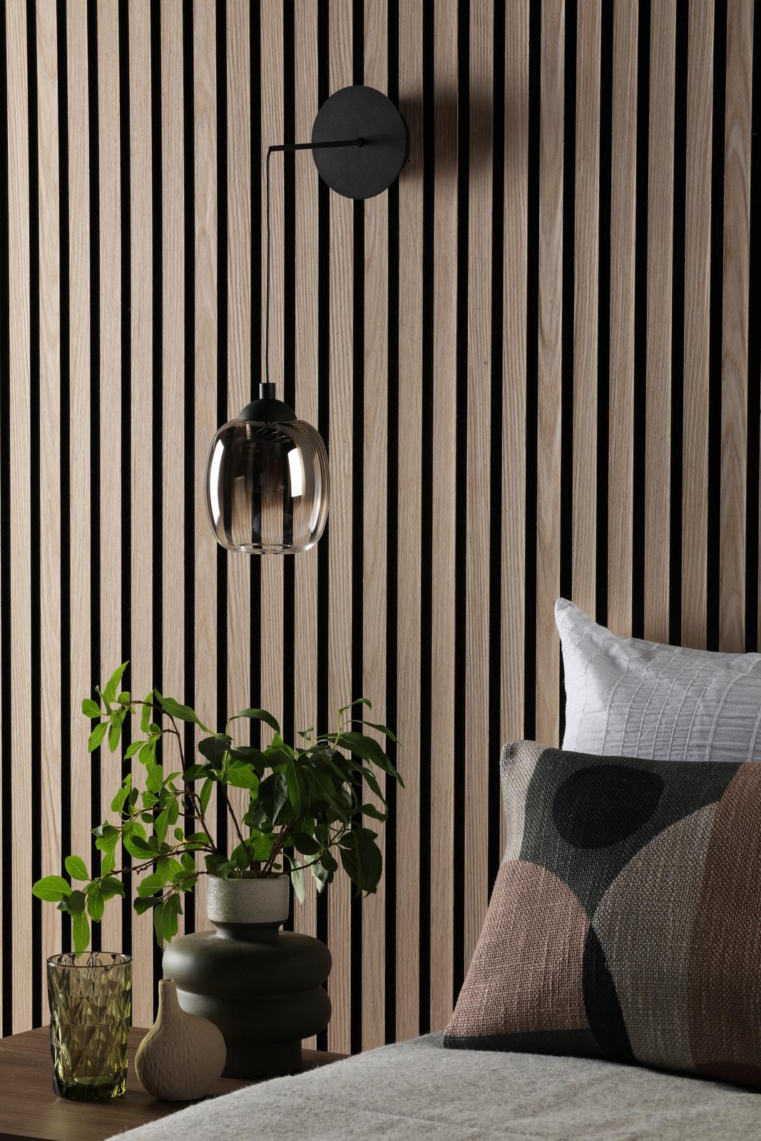 Ramona Pendant/Wall Light Matt Black Ombre Glass LED