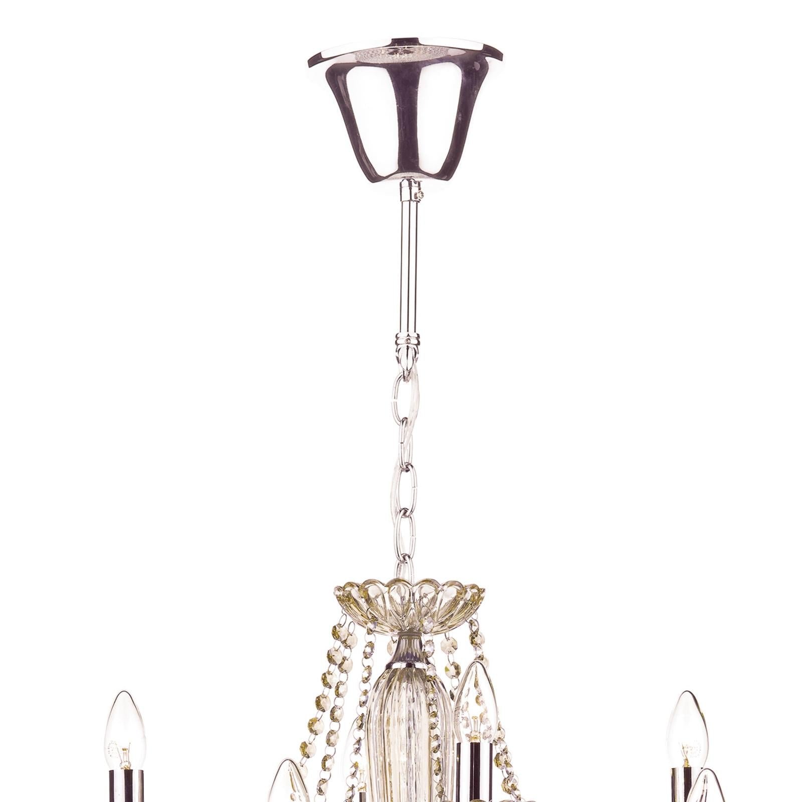 Raphael 12 Light Chandelier Champagne Glass and Polished Chrome