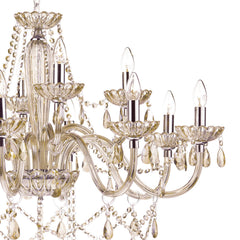 Raphael 12 Light Chandelier Champagne Glass and Polished Chrome