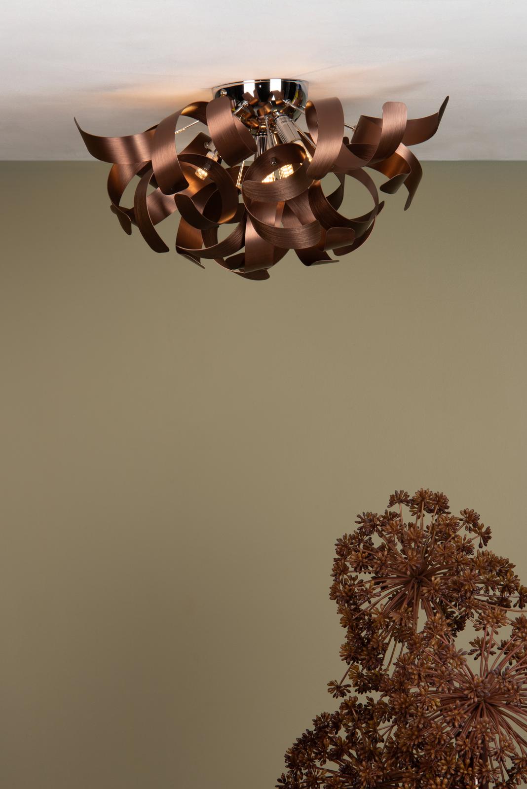 Rawley 4 Light Flush Brushed Copper 40cm