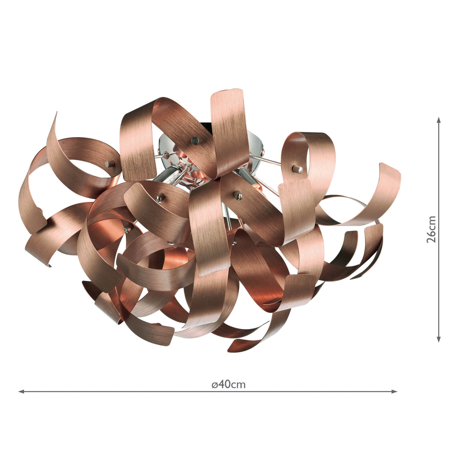 Rawley 4 Light Flush Brushed Copper 40cm
