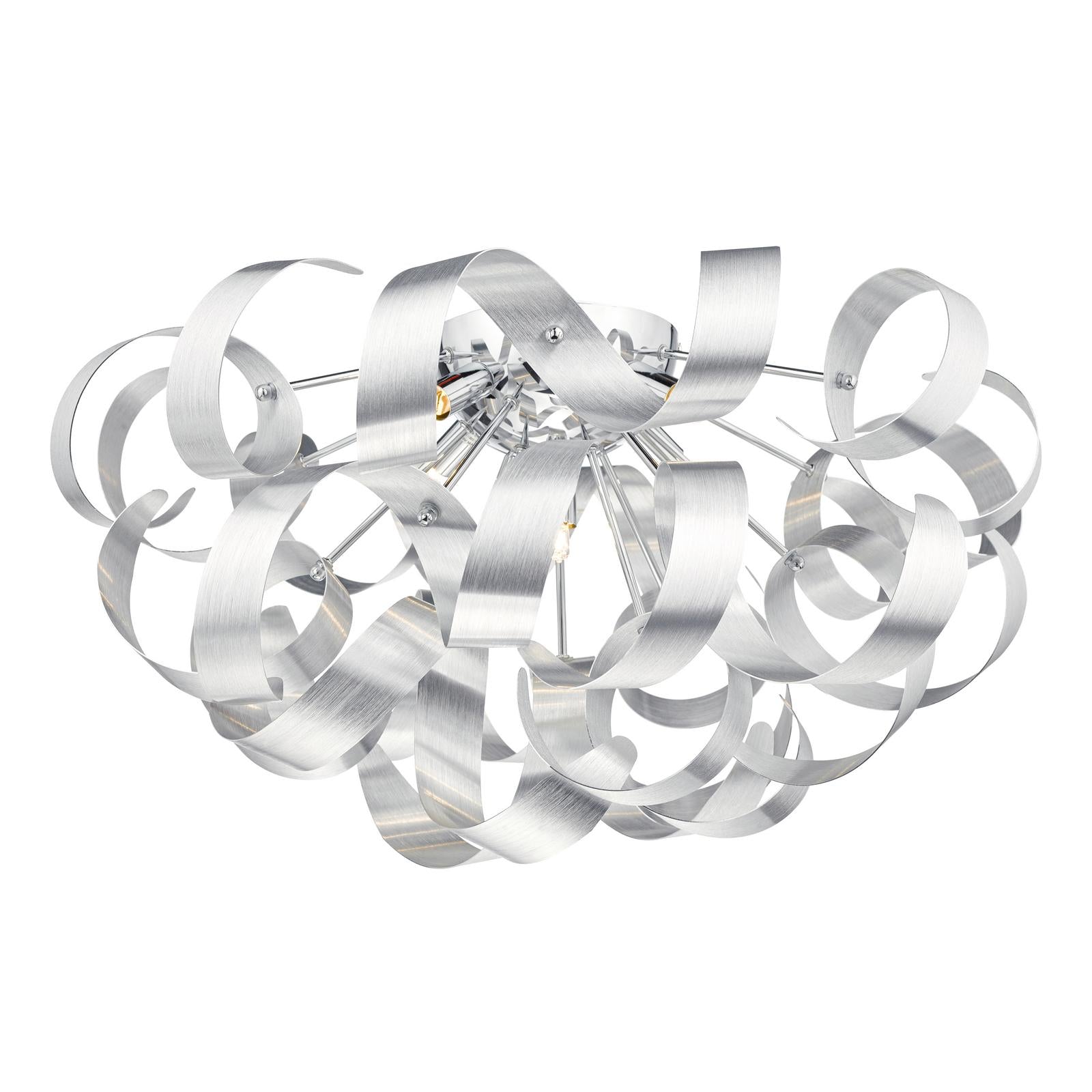 Rawley 5 Light Flush Brushed Aluminium 60cm