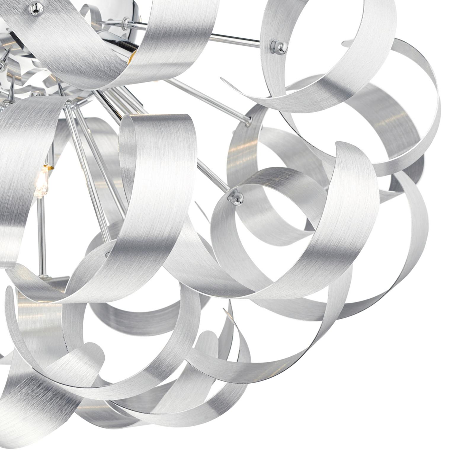 Rawley 5 Light Flush Brushed Aluminium 60cm