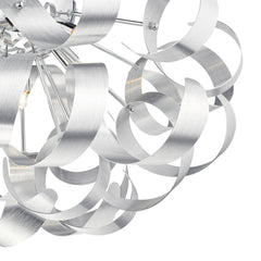 Rawley 5 Light Flush Brushed Aluminium 60cm