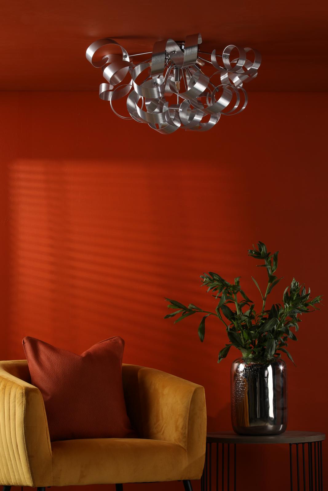 Rawley 5 Light Flush Brushed Aluminium 60cm