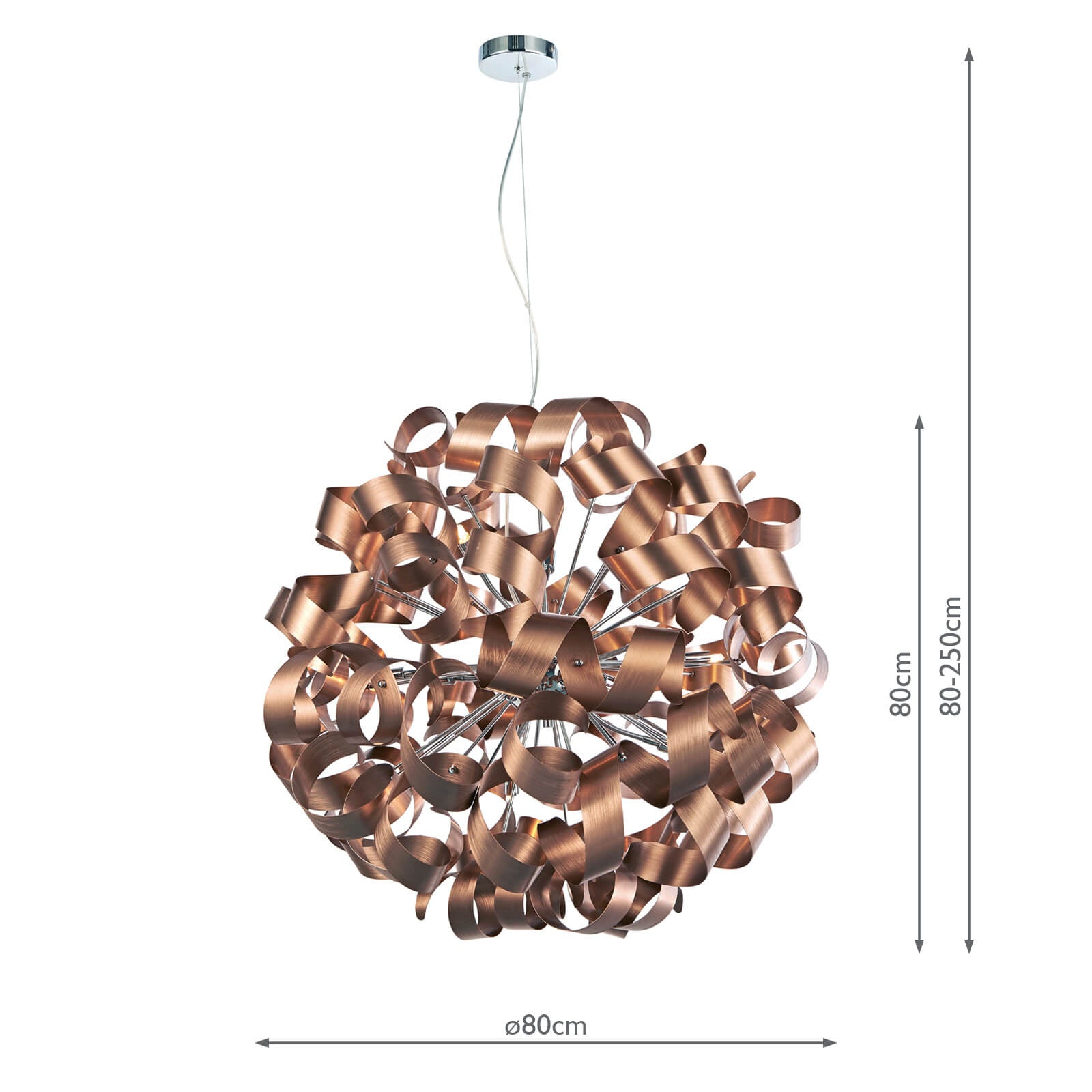 Rawley 12 Light Pendant Brushed Copper