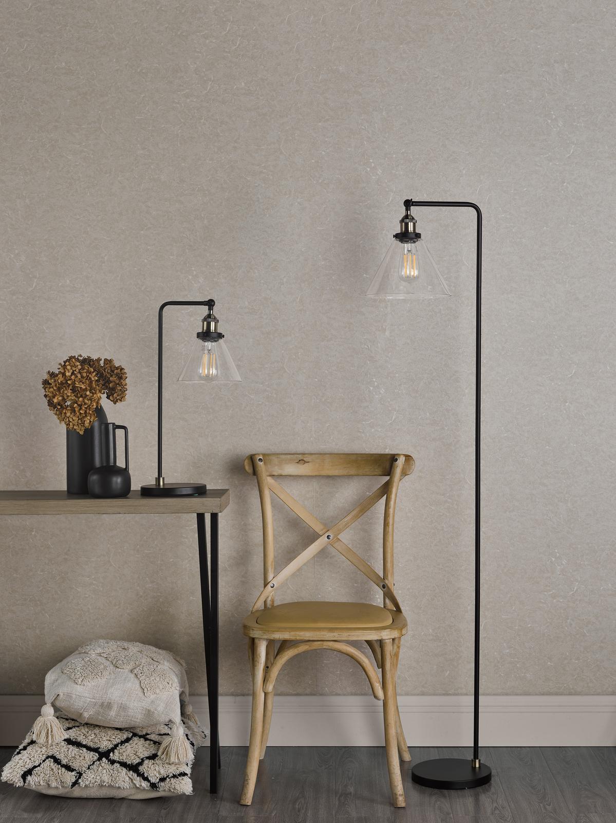 Ray Floor Lamp Antique Brass and Glass