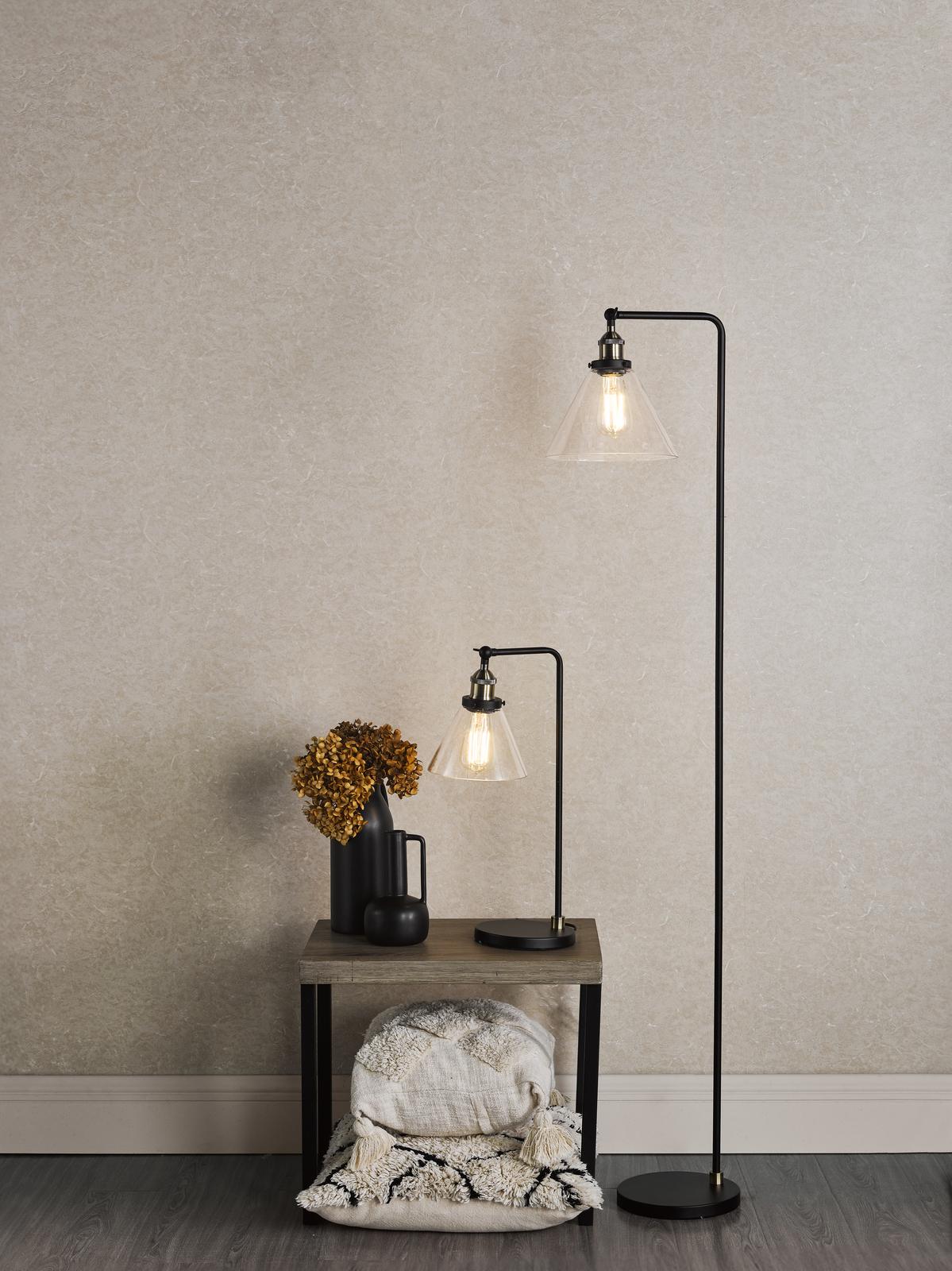 Ray Floor Lamp Antique Brass and Glass