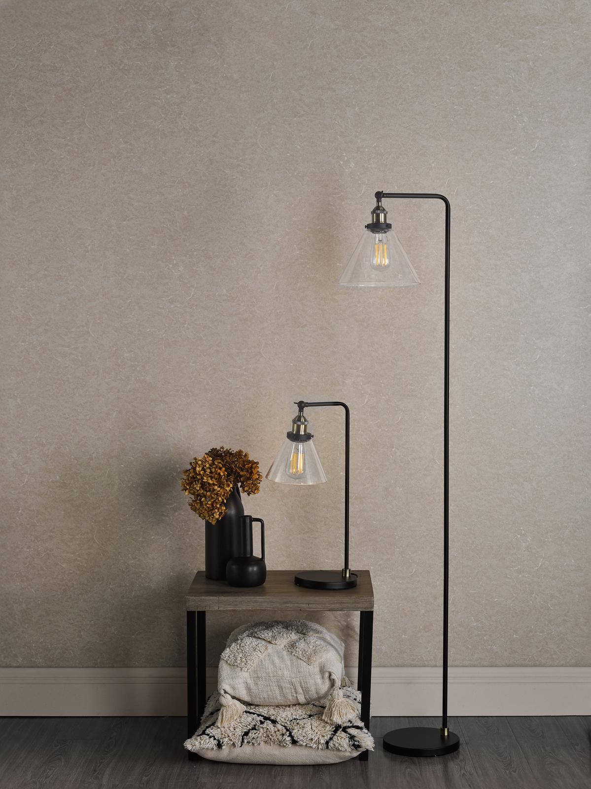 Ray Floor Lamp Antique Brass and Glass