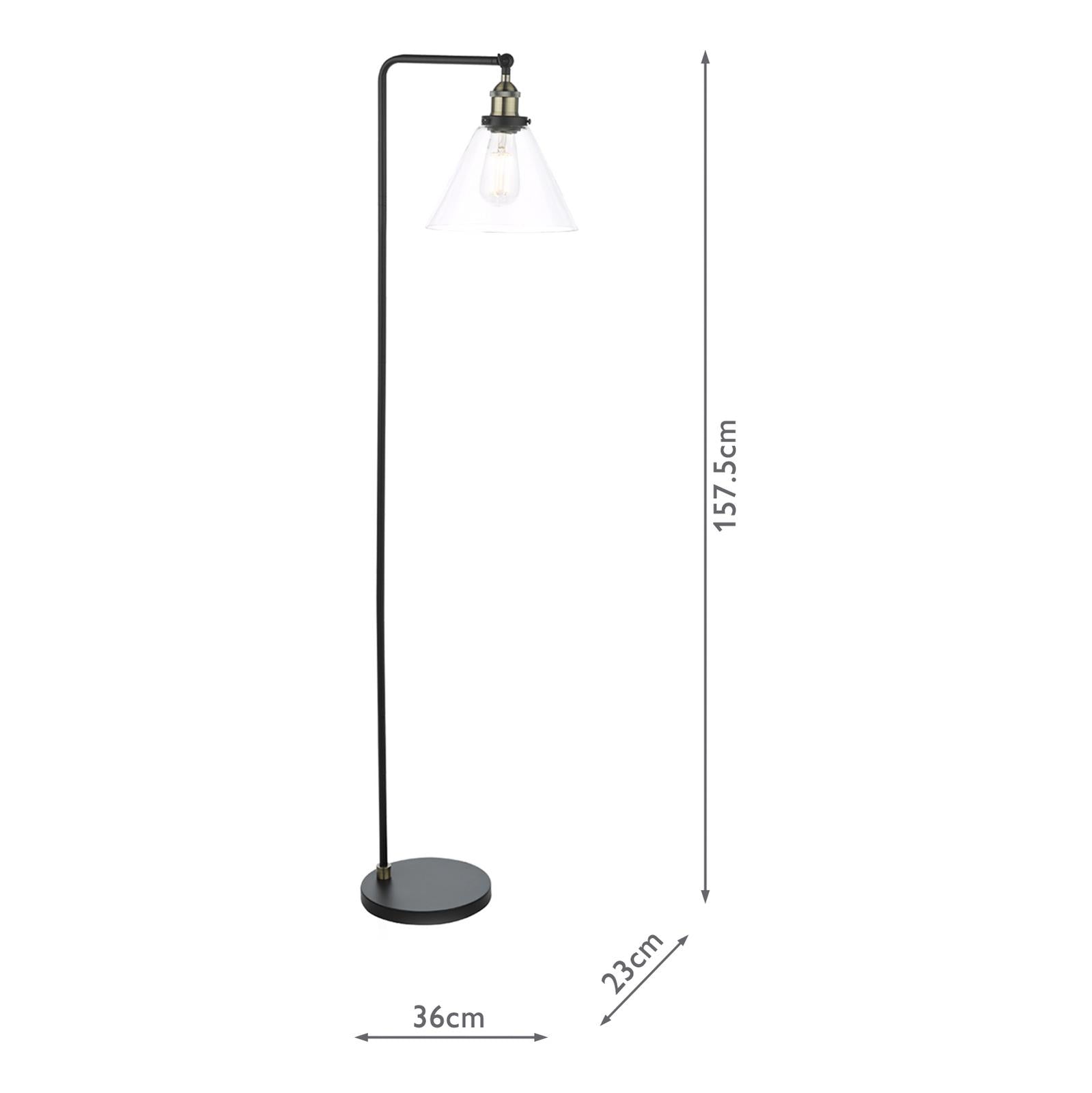 Ray Floor Lamp Antique Brass and Glass