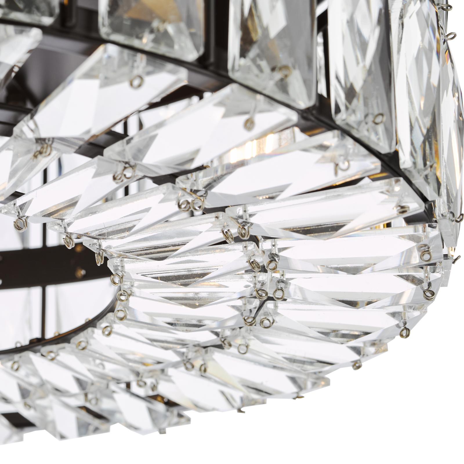 Relena 4 Light Flush Matt Black and Crystal