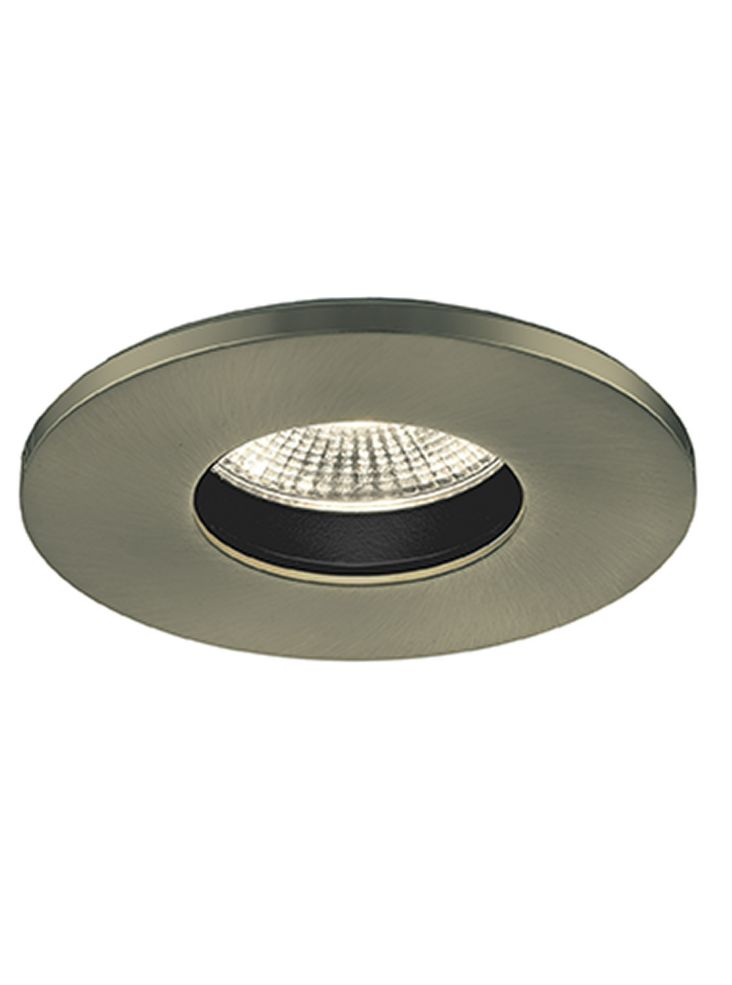 LED 3000K Anti-Glare Downlight with Satin Brass Bezel