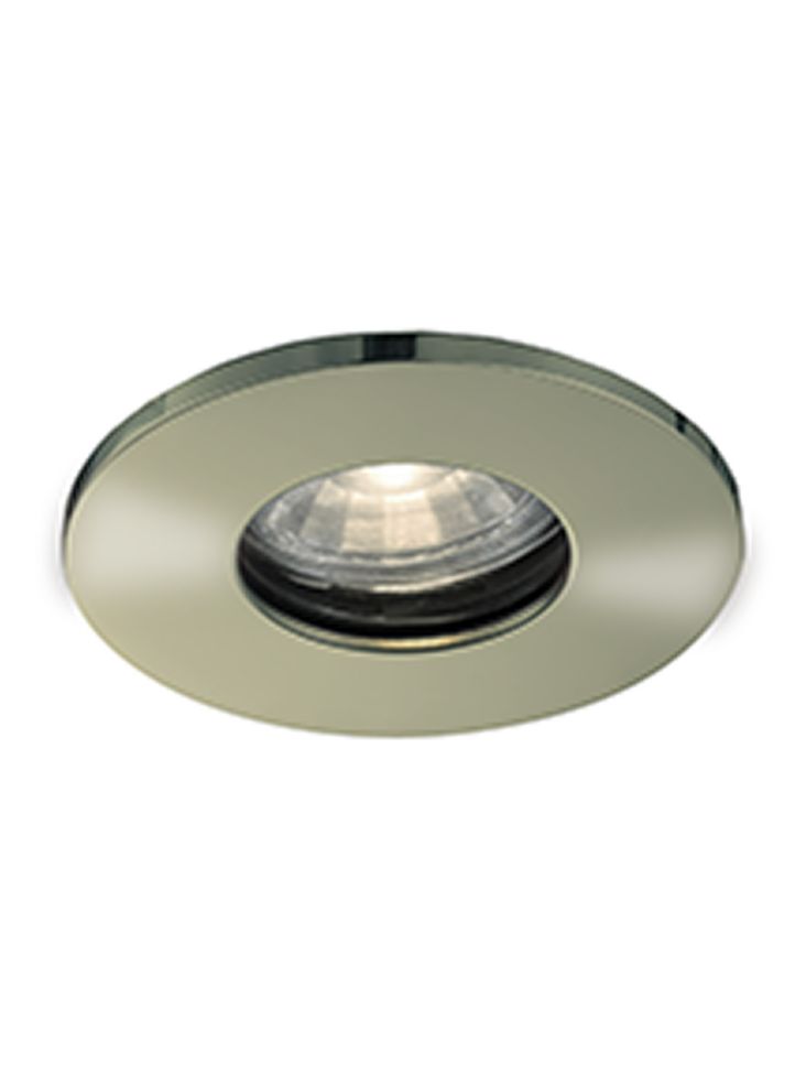 GU10 Mains Voltage Downlight with Satin Brass Bezel