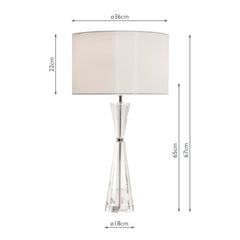Risha 2 Light Table Lamp Crystal & Polished Nickel With Shade