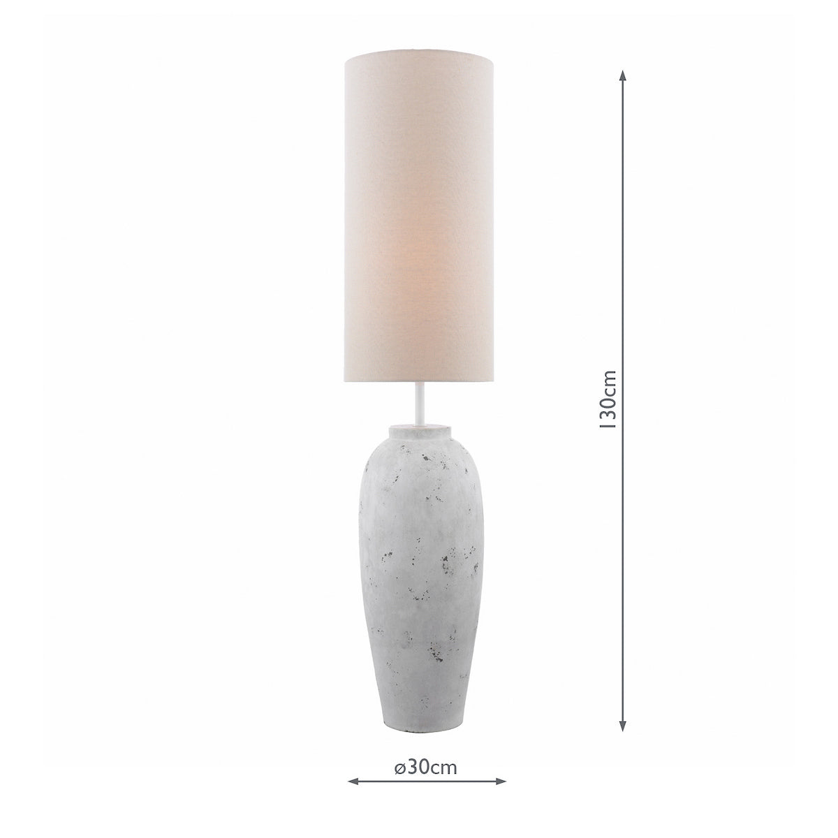 Roetta Floor Lamp White and Natural With Shade