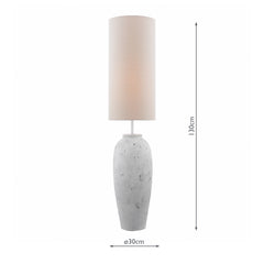 Roetta Floor Lamp White and Natural With Shade