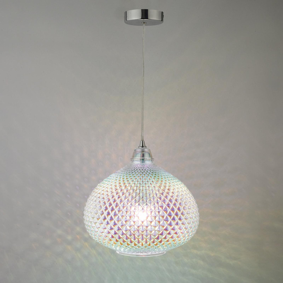 Roisin Pendant Glass & Polished Chrome