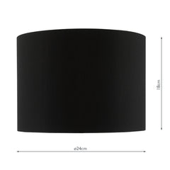 Roja Black Cotton Drum Shade 24cm